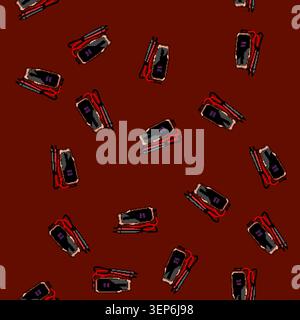 seamless pattern Electrical voltage tester tool measuring power current, detecting faults, ensuring safety, and performing diagnostic checks on circui Stock Vector