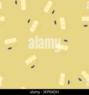 pattern rainwater plastic tank cartoon. waste industry, wastewater recycle, cistern process rainwater plastic tank sign. seamless vector illustration Stock Vector