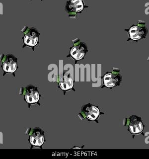 seamless pattern breathing respirator mask cartoon. breathing respirator mask sign vector Stock Vector