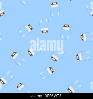 pattern press ink cartridge cartoon. line replacement, recycle tint, roll isometric press ink cartridge sign. seamless vector illustration Stock Vector