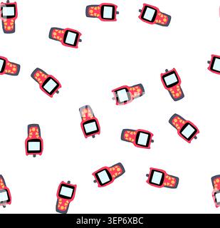 pattern engine car diagnostic scanner cartoon. fault vehicle, automotive system, interface software engine car diagnostic scanner sign. seamless symbo Stock Vector