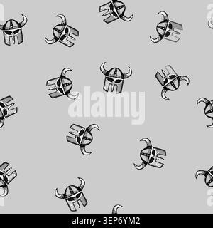 seamless pattern raider viking helmet cartoon. seafaring exploration, mythology rune, berserker chieftain raider viking helmet sign vector Stock Vector