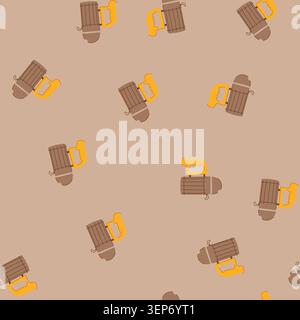 pattern beekeeping bee hive smoker equipment is an essential tool for beekeepers managing apiaries, producing smoke to calm bees during honey producti Stock Vector