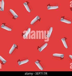 seamless pattern plastic cooler box cartoon. plastic cooler box sign vector Stock Vector