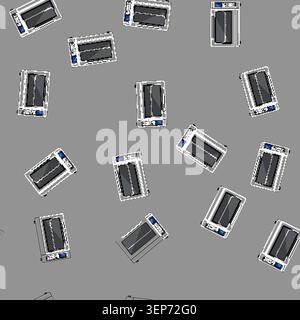 seamless pattern contemporary oven kitchen cartoon. apartment decor, floor interior contemporary oven kitchen sign vector Stock Vector