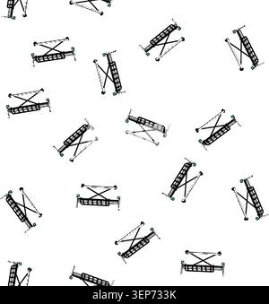 pattern mattress hospital bed cartoon. rails headboard, footboard wheels, height tilt mattress hospital bed sign vector Stock Vector