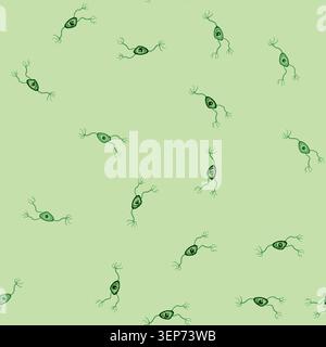 seamless pattern human neurons cartoon. anatomy diagram, myelin axon, neurology body human neurons sign vector Stock Vector