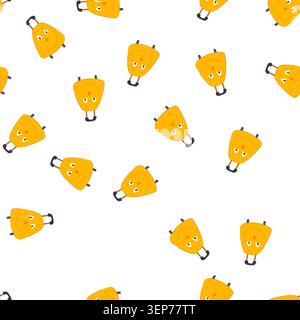 pattern school kid luggage cartoon. schoolbag backpack, pack back, rucksack open school kid luggage sign. seamless symbol vector illustration Stock Vector