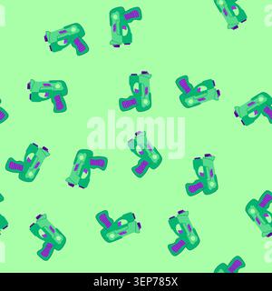 pattern infrared laser tag gun toy cartoon. blaster score, team play, fun kids infrared laser tag gun toy sign. seamless vector illustration Stock Vector