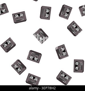 pattern sound audio interface cartoon. sound audio interface sign vector Stock Vector