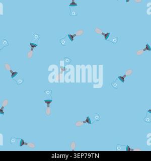 pattern technology smart spoon cartoon. innovation kitchen, gadget utensil, eating assistive technology smart spoon sign. seamless vector illustration Stock Vector