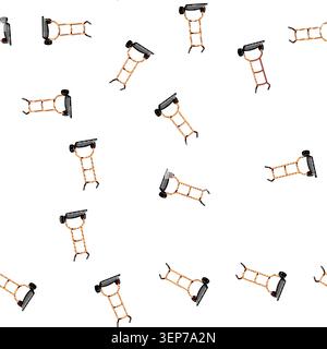 pattern equipment hand cart cartoon. ling distribution, supply inventory, organization maneuverability equipment hand cart sign vector Stock Vector