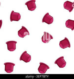 pattern cafe capsule coffee cartoon. cafe capsule coffee sign vector Stock Vector