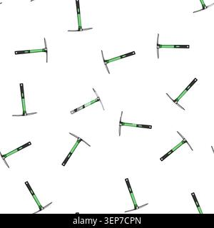 pattern shovel pickaxe cartoon. pickax pickaxe, rock dig, chisel silhouette shovel pickaxe sign vector Stock Vector