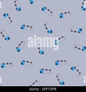 pattern cargo delivery truck cartoon. distribution parcel, fleet ing, dispatch route cargo delivery truck sign. seamless vector illustration Stock Vector
