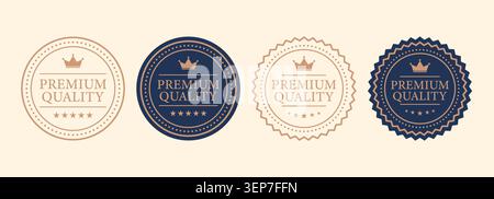 Collection of premium quality labels in elegant style for products and branding. Vector illustration Stock Vector