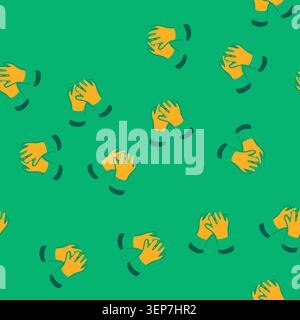 pattern worker gloves welding cartoon. industry iron, safety factory, gas production worker gloves welding sign. seamless vector illustration Stock Vector