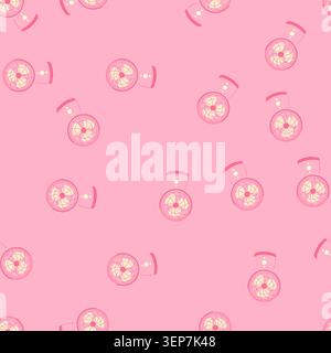 pattern table desk fan cartoon. stroke office, ventilator items, home air table desk fan sign. seamless vector illustration Stock Vector