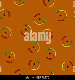 seamless pattern gauge speedometer cartoon. dial needle, odometer tachometer, dashboard instrument gauge speedometer sign vector Stock Vector