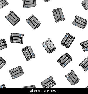 pattern Network attached storage device working as a data server for centralized file storage and backup, providing secure and accessible information Stock Vector