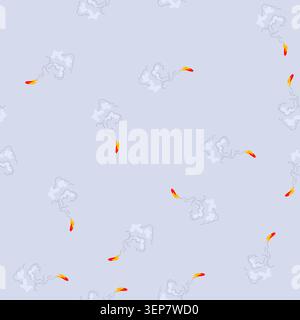 pattern launch rocket smoke trail cartoon. propulsion fire, speed exhaust, plume trajectory launch rocket smoke trail sign. seamless vector illustrati Stock Vector