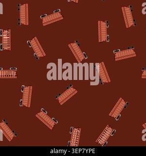 seamless pattern supply coal wagon cartoon. energy resource, infrastructure logistics, capacity loading supply coal wagon sign vector Stock Vector