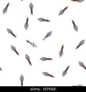 pattern stone arrowhead cartoon. tool hunting, weapon indigenous, archaeology excavation stone arrowhead sign. seamless symbol vector illustration Stock Vector