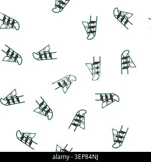 pattern technician step ladder safety cartoon. technician step ladder safety sign vector Stock Vector