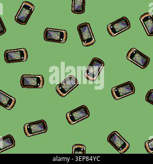 seamless pattern location gandheld gps cartoon. positioning travel, digital adventure, tourism orienteering location gandheld gps sign vector Stock Vector