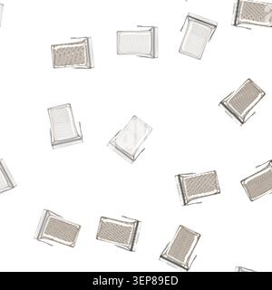 pattern skin cotton pad cartoon. skin cotton pad sign vector Stock Vector