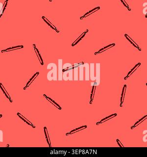 seamless pattern Red hydraulic cylinder for industrial machinery providing powerful linear motion and lifting force, metal actuator component isolated Stock Vector