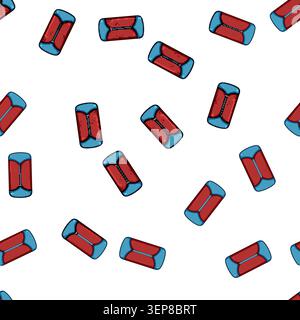 pattern Compression bag showing storage solution for camping, backpacking, or travel gear, illustrating efficiency, portability, and space saving for Stock Vector