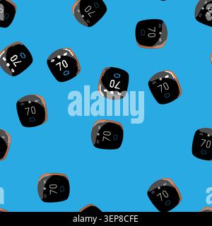 seamless pattern air smart thermostat cartoon. air smart thermostat sign vector Stock Vector