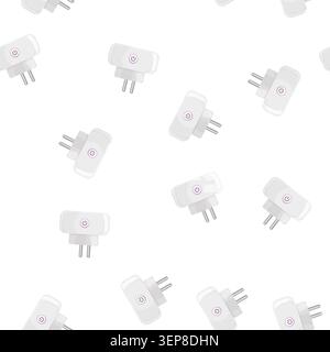 pattern control smar plug cartoon. control smar plug sign vector Stock Vector
