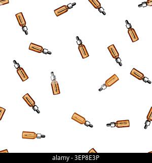 pattern Dropper bottle holding liquid, designed for precise application of serums, essential oils, or medicinal solutions, emphasizing its role in hea Stock Vector