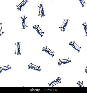 pattern headboard hospital bed cartoon. footboard wheels, height tilt, comfort support headboard hospital bed sign vector Stock Vector