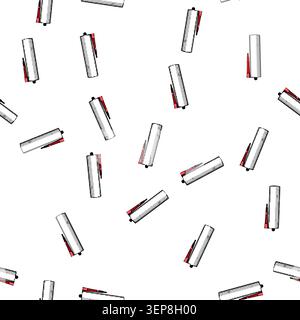 pattern Silicone sealant tube with a red tapered nozzle standing upright, providing solutions for sealing gaps, adhesion, and waterproofing in various Stock Vector