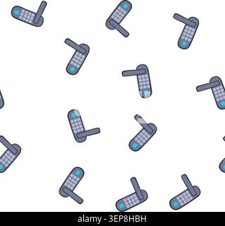 pattern digital fingerprint door lock cartoon. code protection, key entry, system wireless digital fingerprint door lock sign. seamless symbol vector Stock Vector