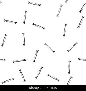 pattern Silver metal pull handle illustration for drawers or cabinets, isolated against white, modern chrome finish for furniture, kitchen, office or Stock Vector