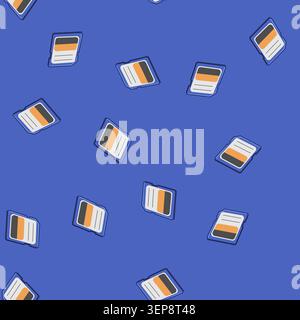 seamless pattern micro sd card cartoon. capacity speed, class format, gigabyte terabyte micro sd card sign vector Stock Vector