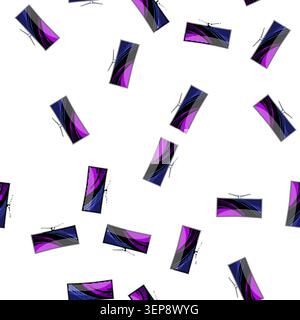 pattern digital curved screen cartoon. tv led, monitor stage, show light digital curved screen sign vector Stock Vector