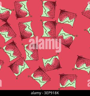 pattern network graph hand drawn. visualization analytics, trend axis, grid curve network graph vector sketch illustration Stock Vector