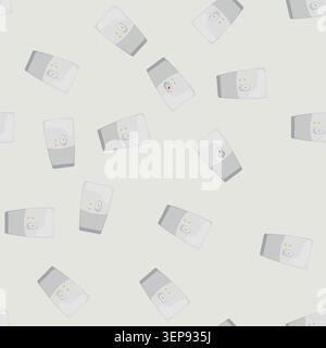 seamless pattern outlet smar plug cartoon. outlet smar plug sign vector Stock Vector