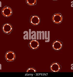 seamless pattern pool lifebuoy cartoon. float lifeboat, preserver water, swim sos pool lifebuoy sign vector Stock Vector