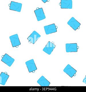 pattern storage compression bag cartoon. space luggage, packing suitcase, organize airtight storage compression bag sign. seamless symbol vector illus Stock Vector