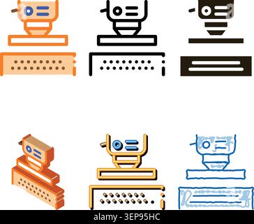 Industrial Tool pack Metallurgical Icon Vector Thin Line. Contour Stock Vector