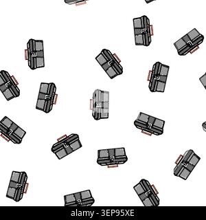 pattern Plastic toolbox featuring a secure latch and sturdy handle, providing practical storage and organization for various hand tools, embodying con Stock Vector