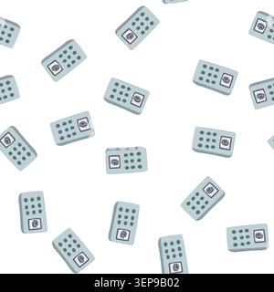 pattern palm biometric security device cartoon. hand vein, scanner technology, access control palm biometric security device sign. seamless symbol vec Stock Vector