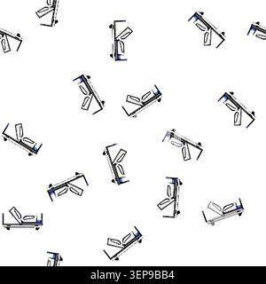 pattern bariatric hospital bed cartoon. pediatric icu, mattress rails, headboard footboard bariatric hospital bed sign vector Stock Vector