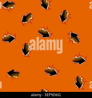 seamless pattern gui fire game button cartoon. menu kit, play bar, spaceship robot gui fire game button sign vector Stock Vector